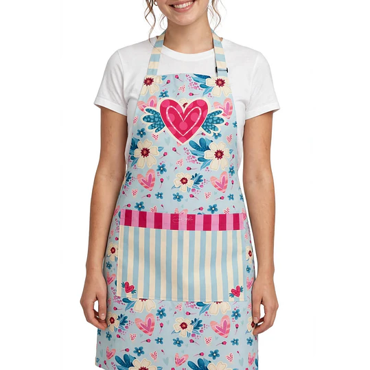 Delantal Menta Floral 1