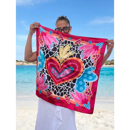 Pañuelo Corazón Rojo 70x70 1