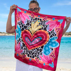 Pañuelo Corazón Rojo 70x70