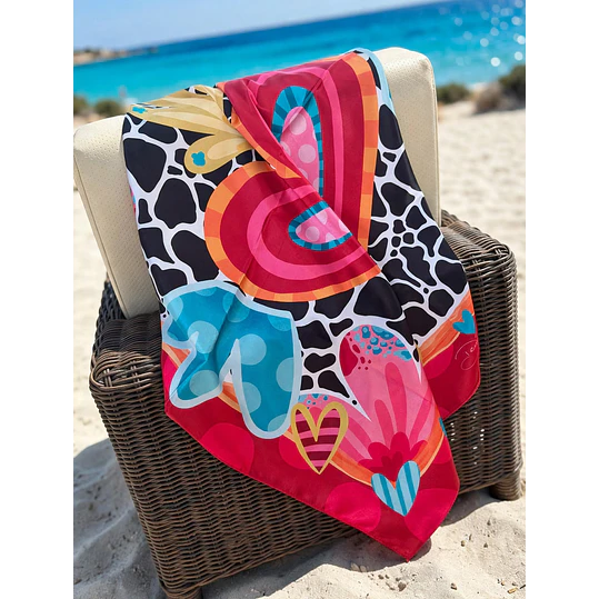 Pañuelo Corazón Rojo 70x70 9