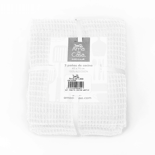 Paños cocina algodón blanco 70x45 cms.