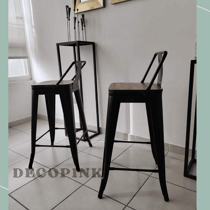 TABURETES TOLIX ASIENTO DE MADERA 5