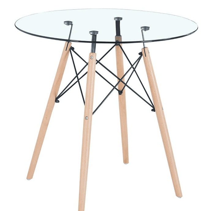 MESA EAMES 80CM- VIDRIO 1