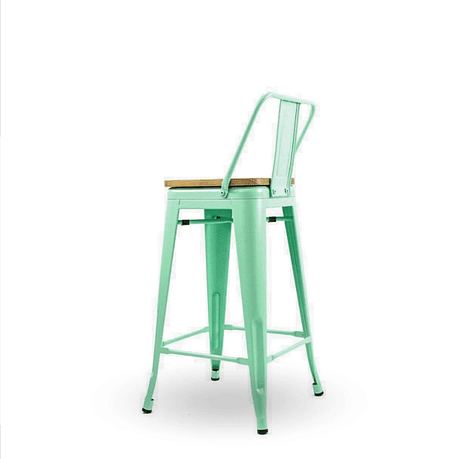 TABURETES TOLIX ASIENTO DE MADERA 2