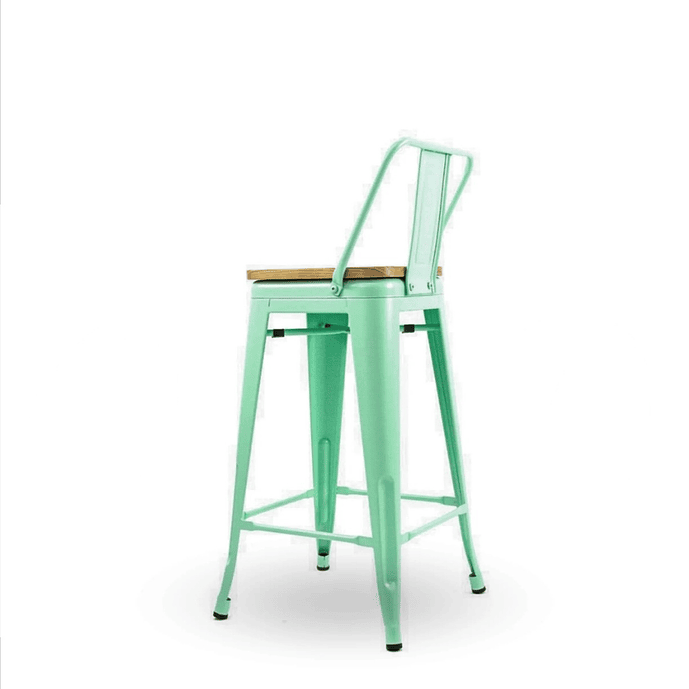 TABURETES TOLIX ASIENTO DE MADERA 2