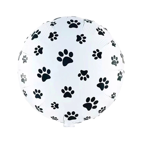 Globo Metálico Redondo Huellas de Perro