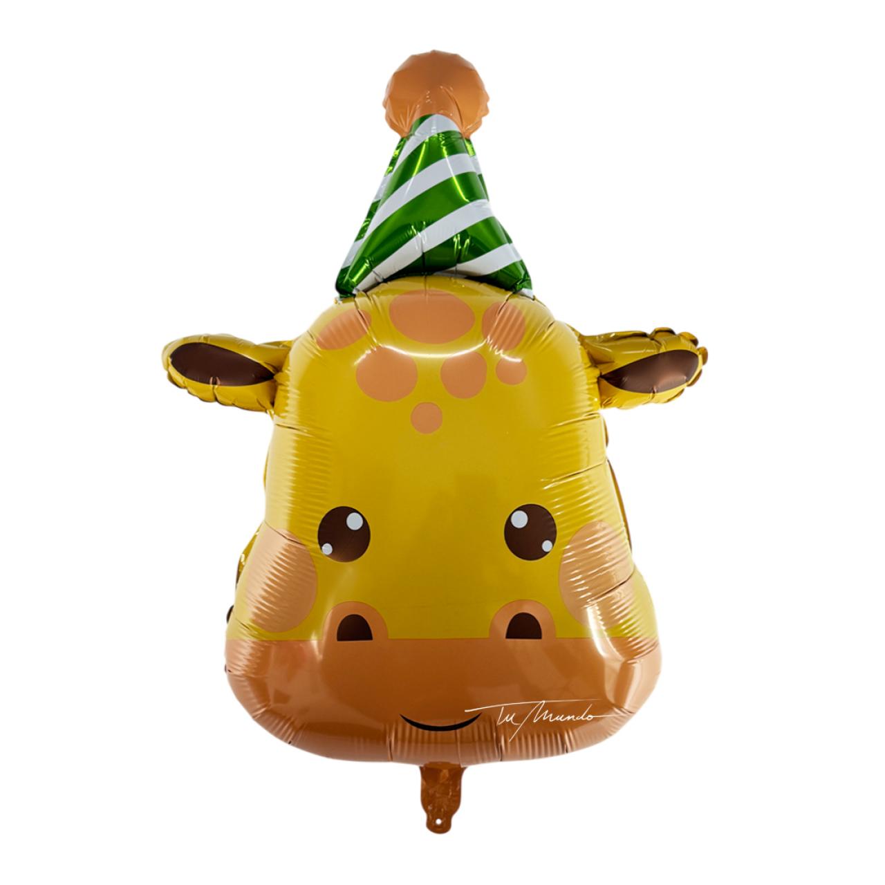 Globo Metálico Jirafa con Sombrero