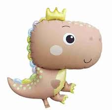 Globo Metálico Dinosaurio con Corona