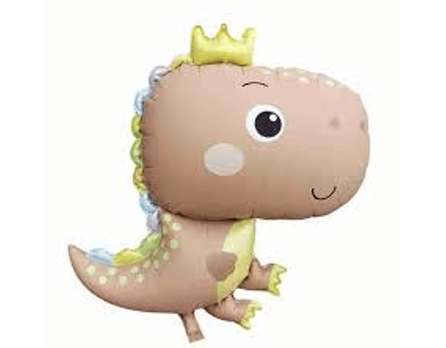 Globo Metálico Dinosaurio con Corona