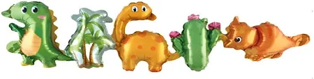 Globo Metálico Cenefa Dinosaurios