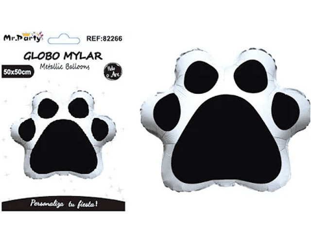 Globo Metálico Huella Perro Negra