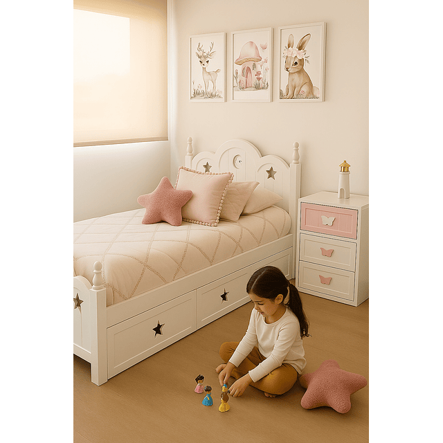 Cama Nido o Tres Cajones Modelo Princesa 1.5 Plazas