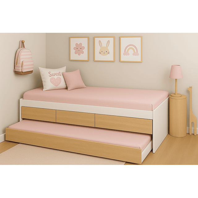 Cama 3 cajones con Cama Nido 1.5 Plazas