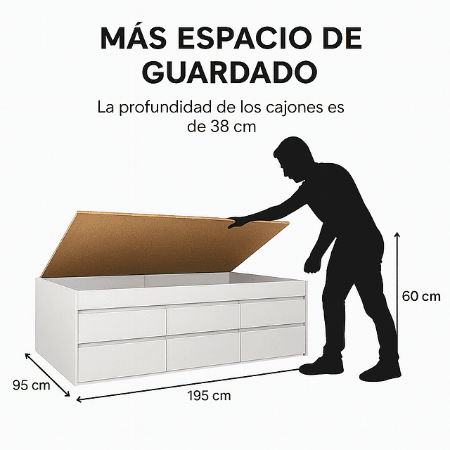 Cama 6 Cajones 1 Pza.