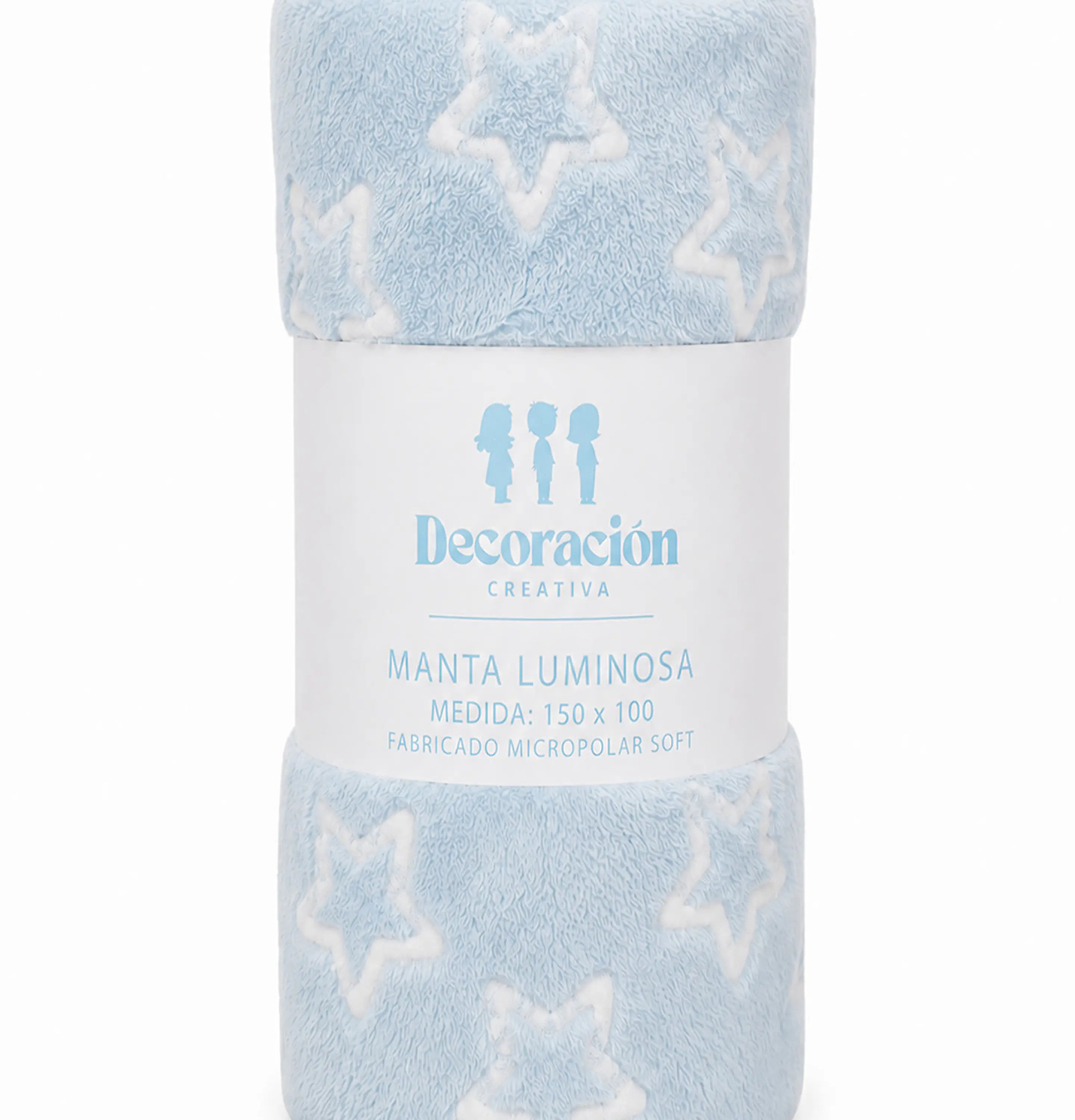 Manta Infantil Luminosa - Celeste con estrellas 2