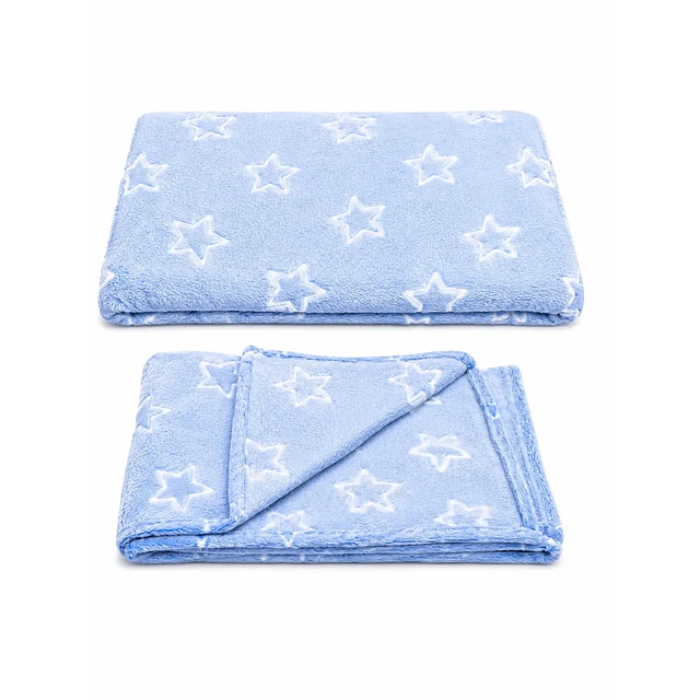Manta Infantil Luminosa - Celeste con estrellas