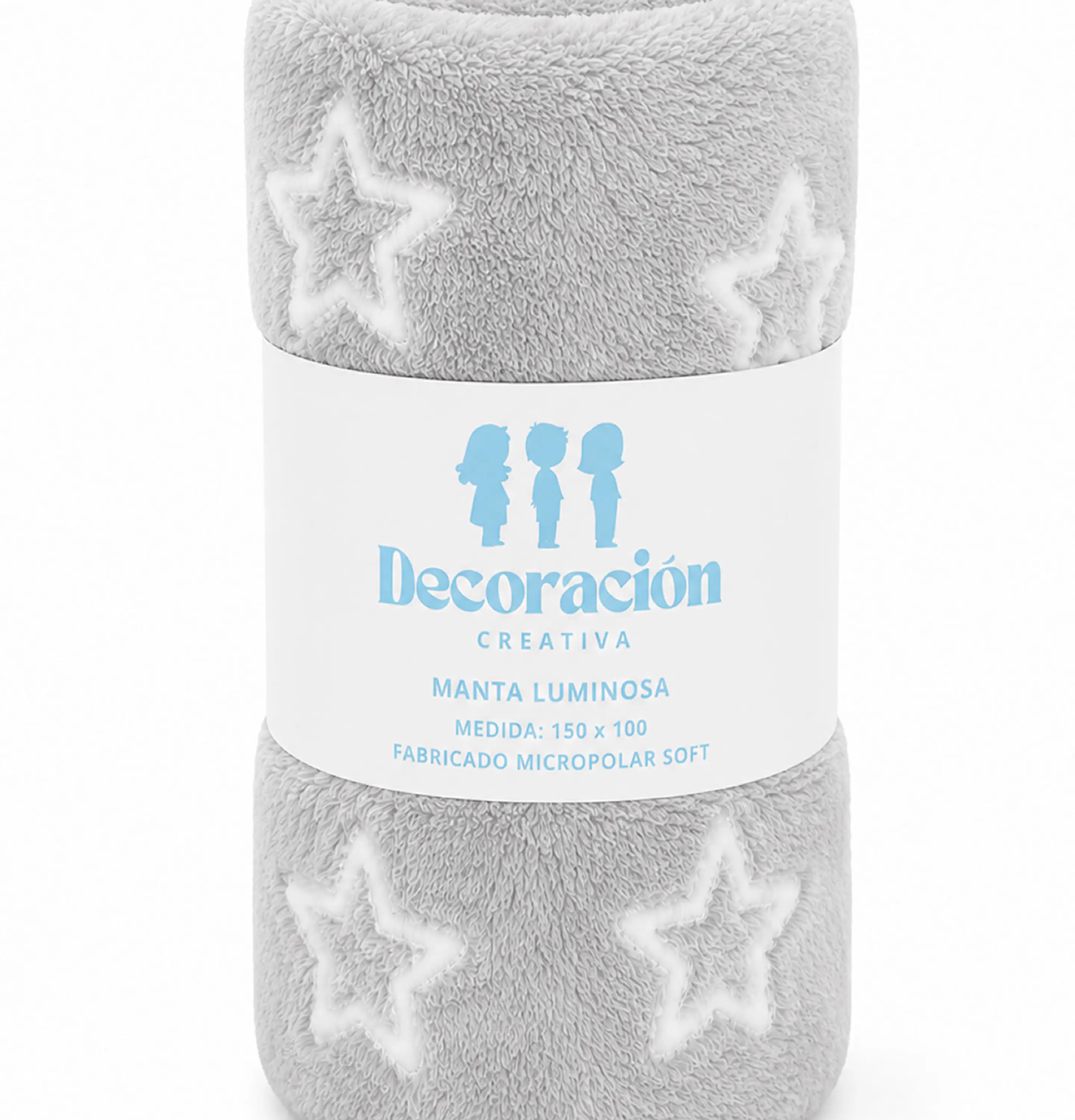 Manta Infantil Luminosa - Gris con Estrellas 3