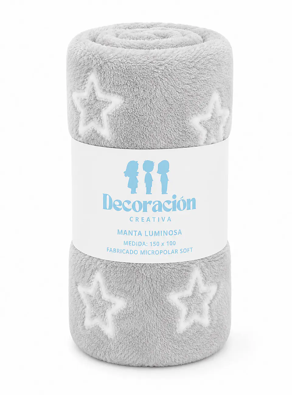 Manta Infantil Luminosa - Gris con Estrellas 3