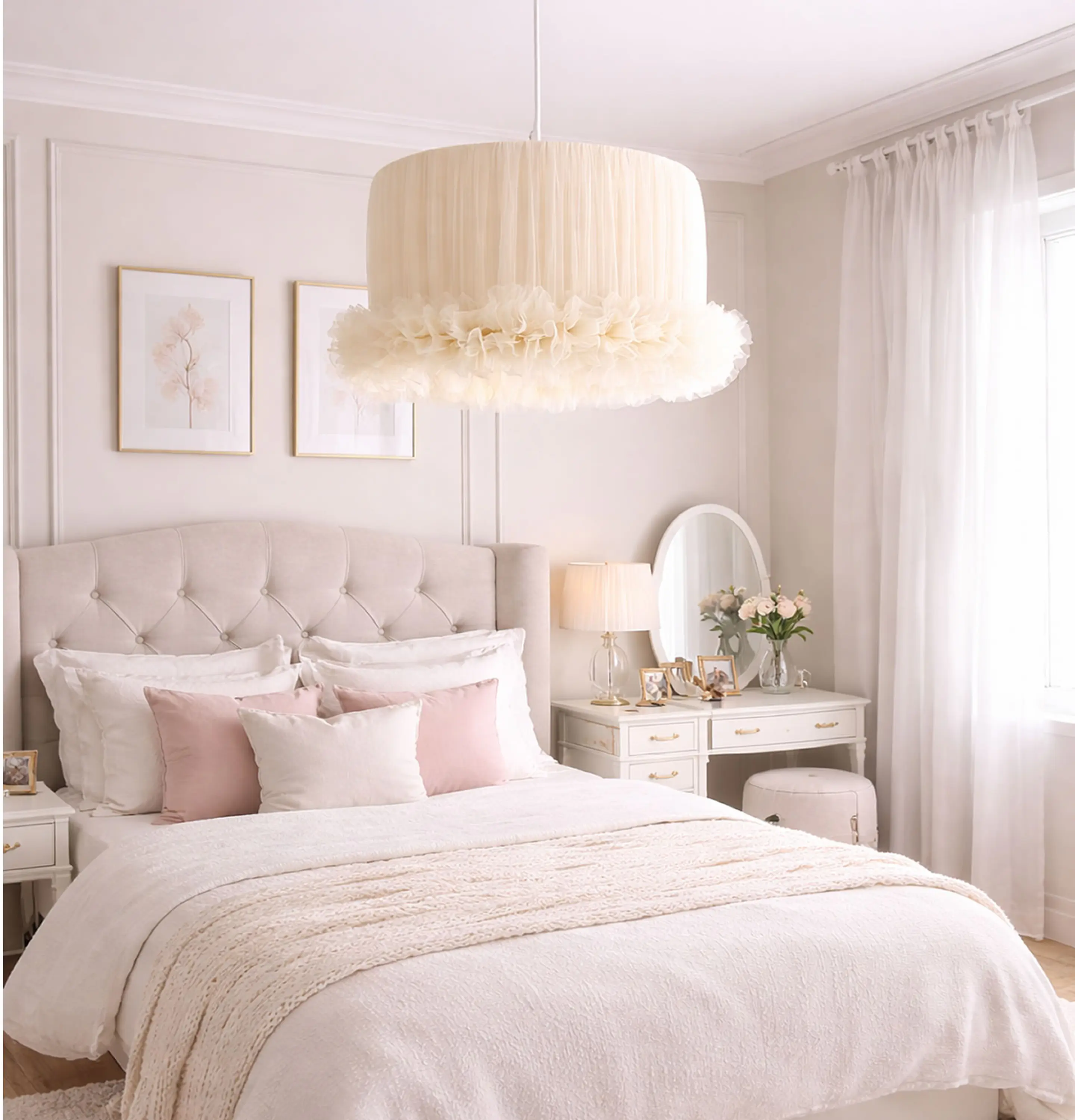 Lampara Colgante - Linea Cisne Crema 2