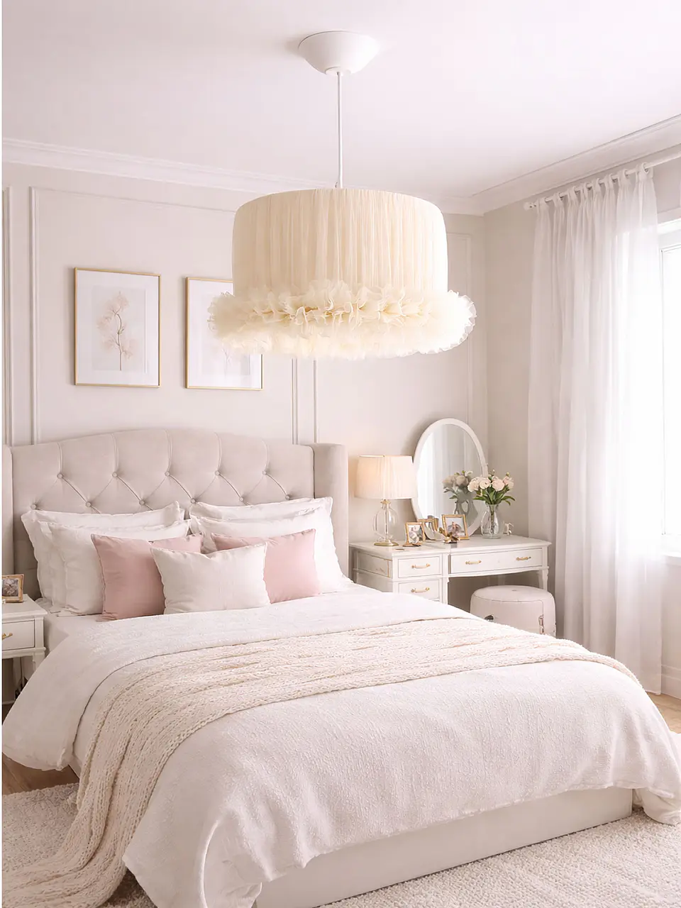 Lampara Colgante - Linea Cisne Crema 2