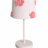 Lampara Velador - Linea Crochet Blanca Flor Rosada