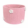 Lampara Colgante - Linea Crochet Rosada Flores Blancas