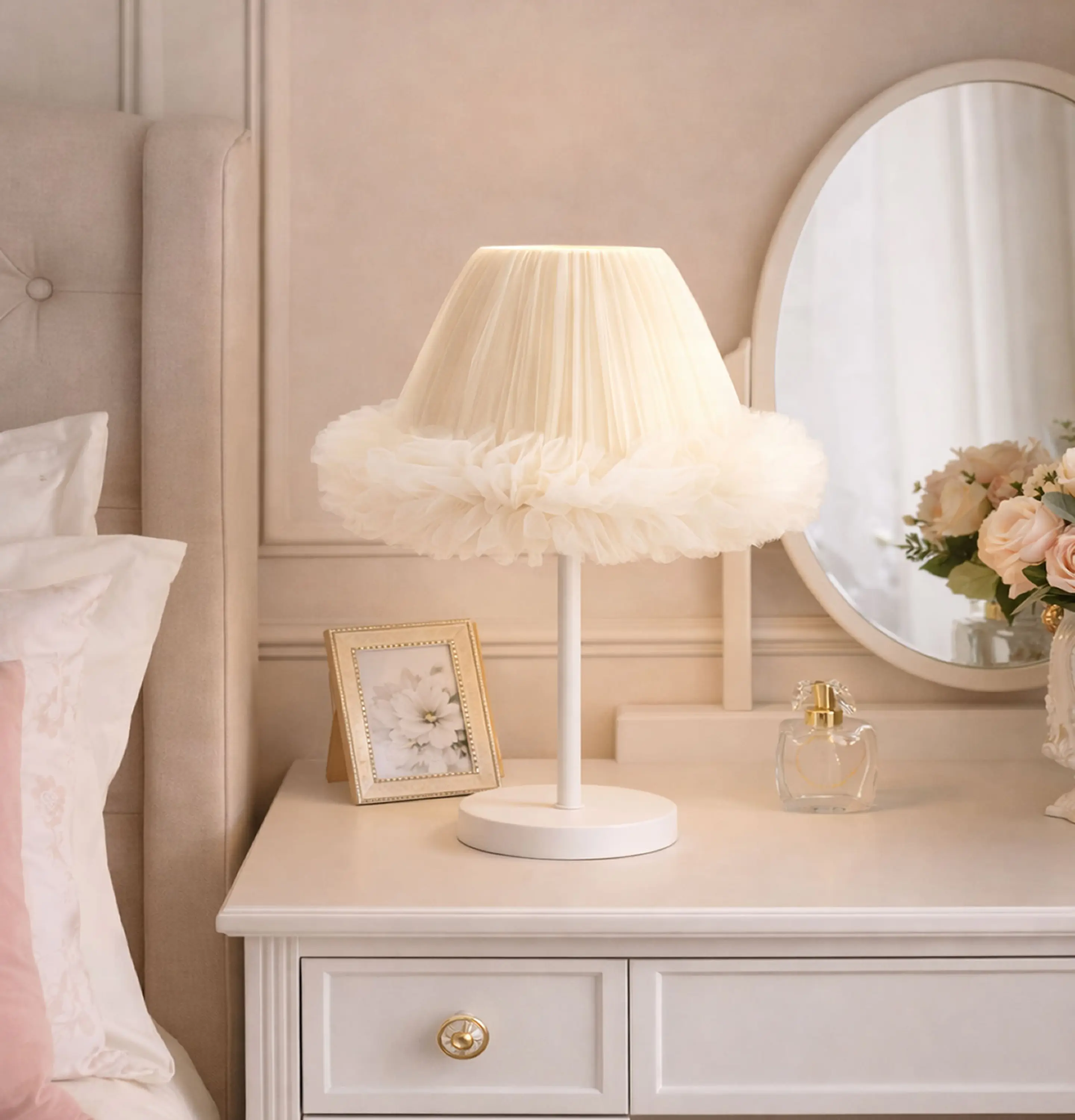 Lampara Velador -Linea Cisne Crema 2