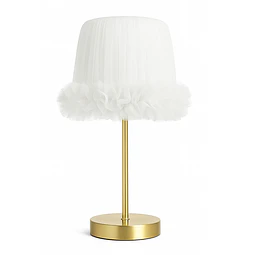 Lampara Velador -Linea Cisne Blanco- Base Dorada