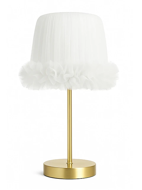 Lampara Velador -Linea Cisne Blanco- Base Dorada