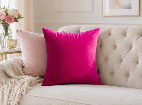 1 Funda Terciopelo Fucsia