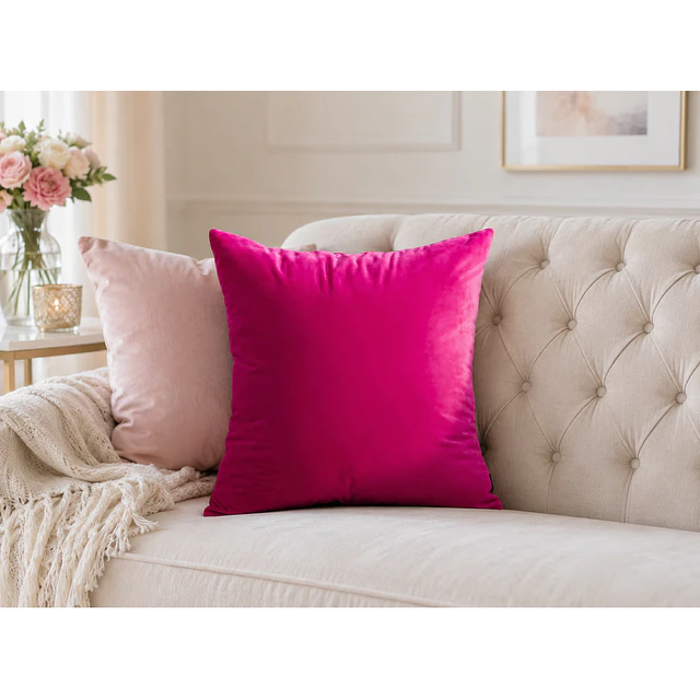 1 Funda Terciopelo Fucsia