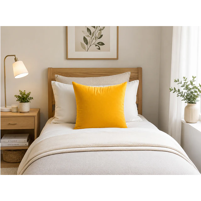 1 Funda Terciopelo Amarillo