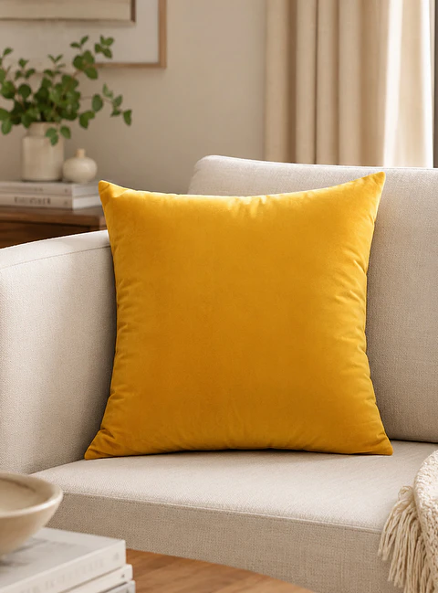 1 Funda Terciopelo Amarillo