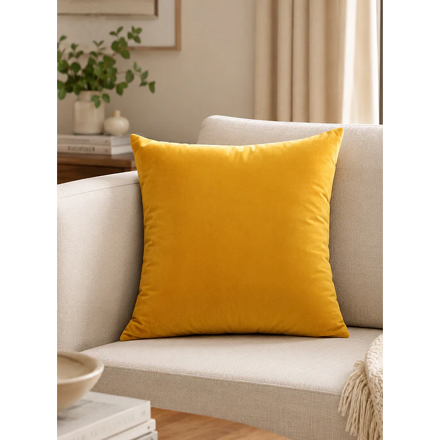 1 Funda Terciopelo Amarillo