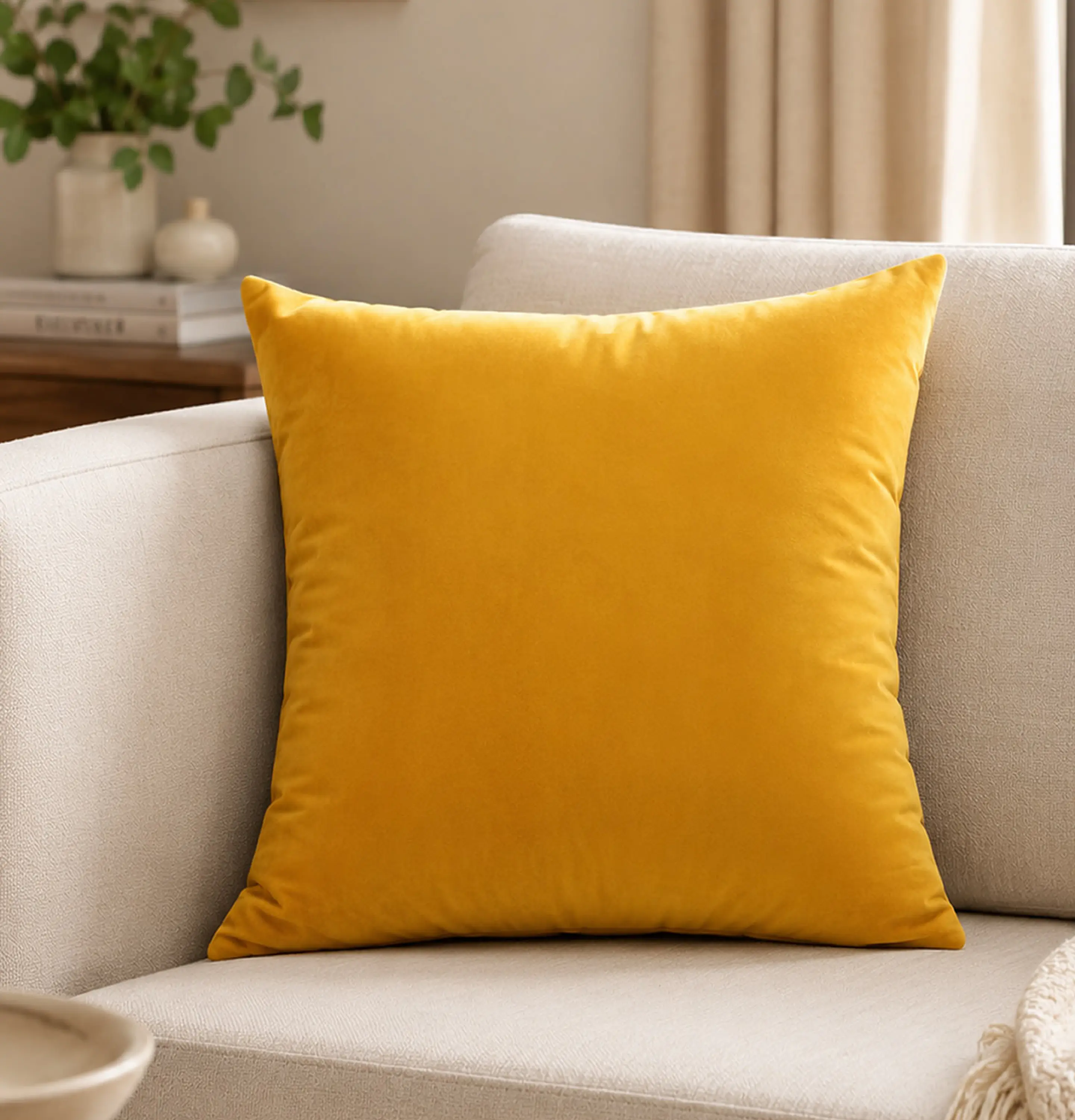 1 Funda Terciopelo Amarillo 1