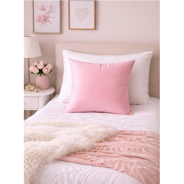 1 Funda Terciopelo Rosado 
