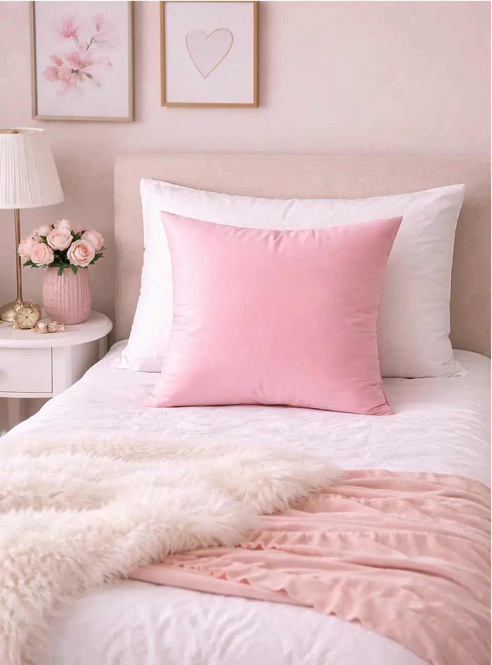 1 Funda Terciopelo Rosado  3