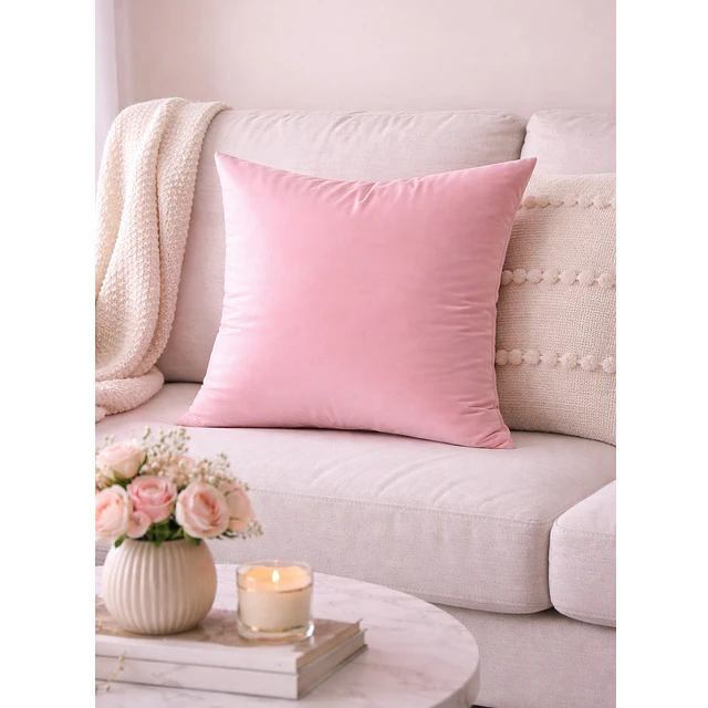 1 Funda Terciopelo Rosado 