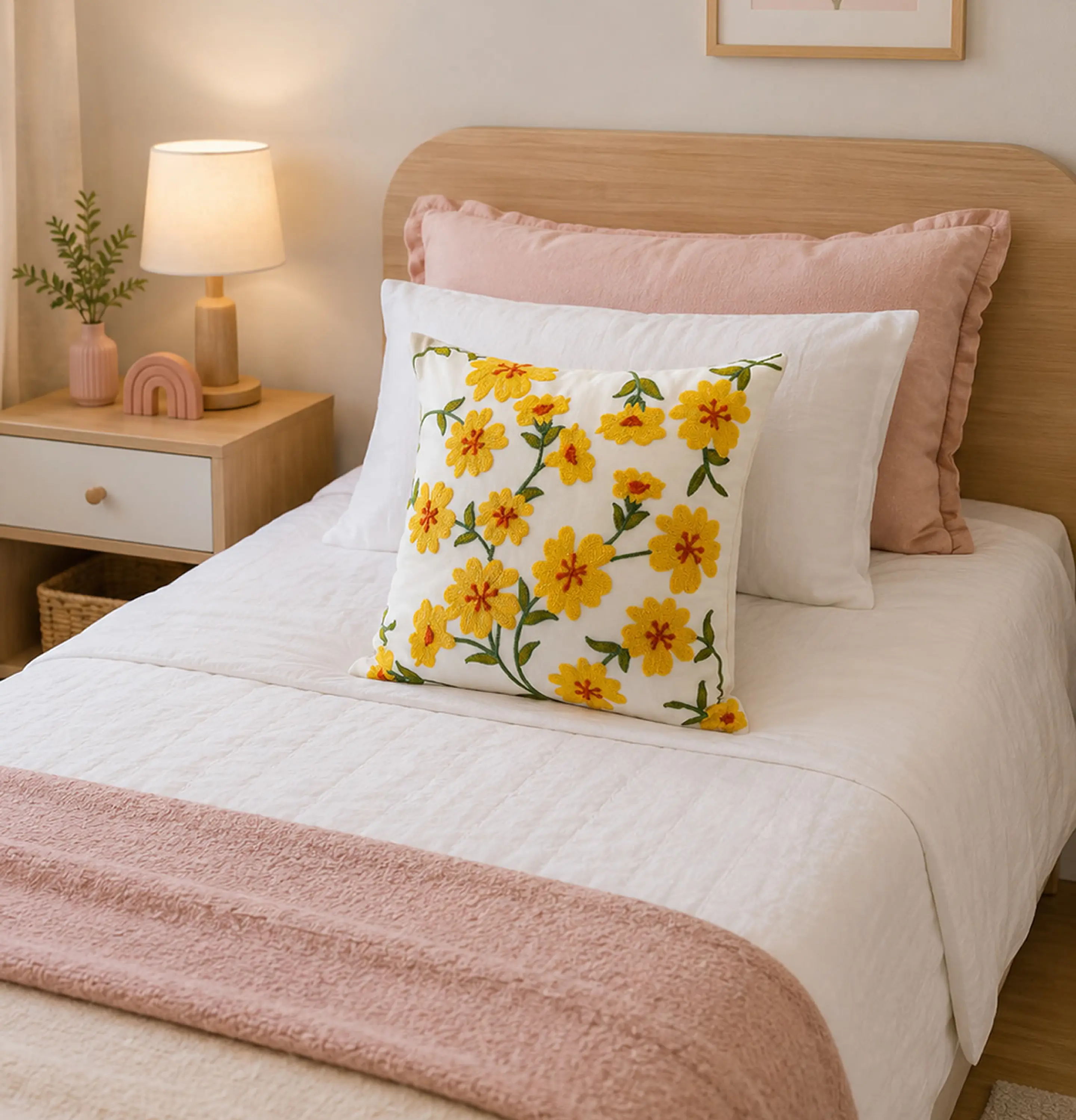 1 Funda Bordada, Cosmos Amarillo 1