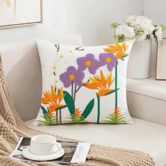 1 Funda Bordada, Flor del Pájaro