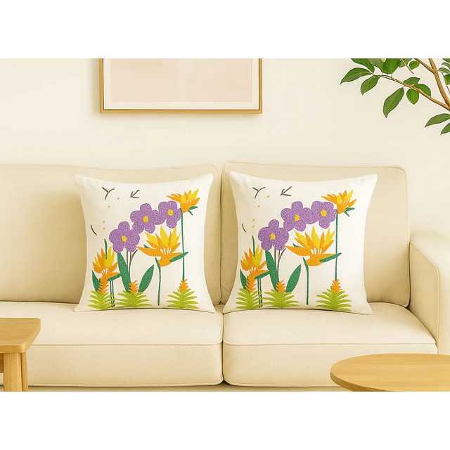 1 Funda Bordada, Flor del Pájaro