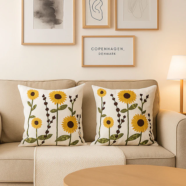 1 Funda Bordada - Girasol