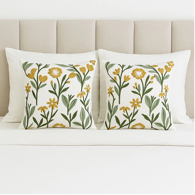 1 Funda Bordada - Flor Silvestre