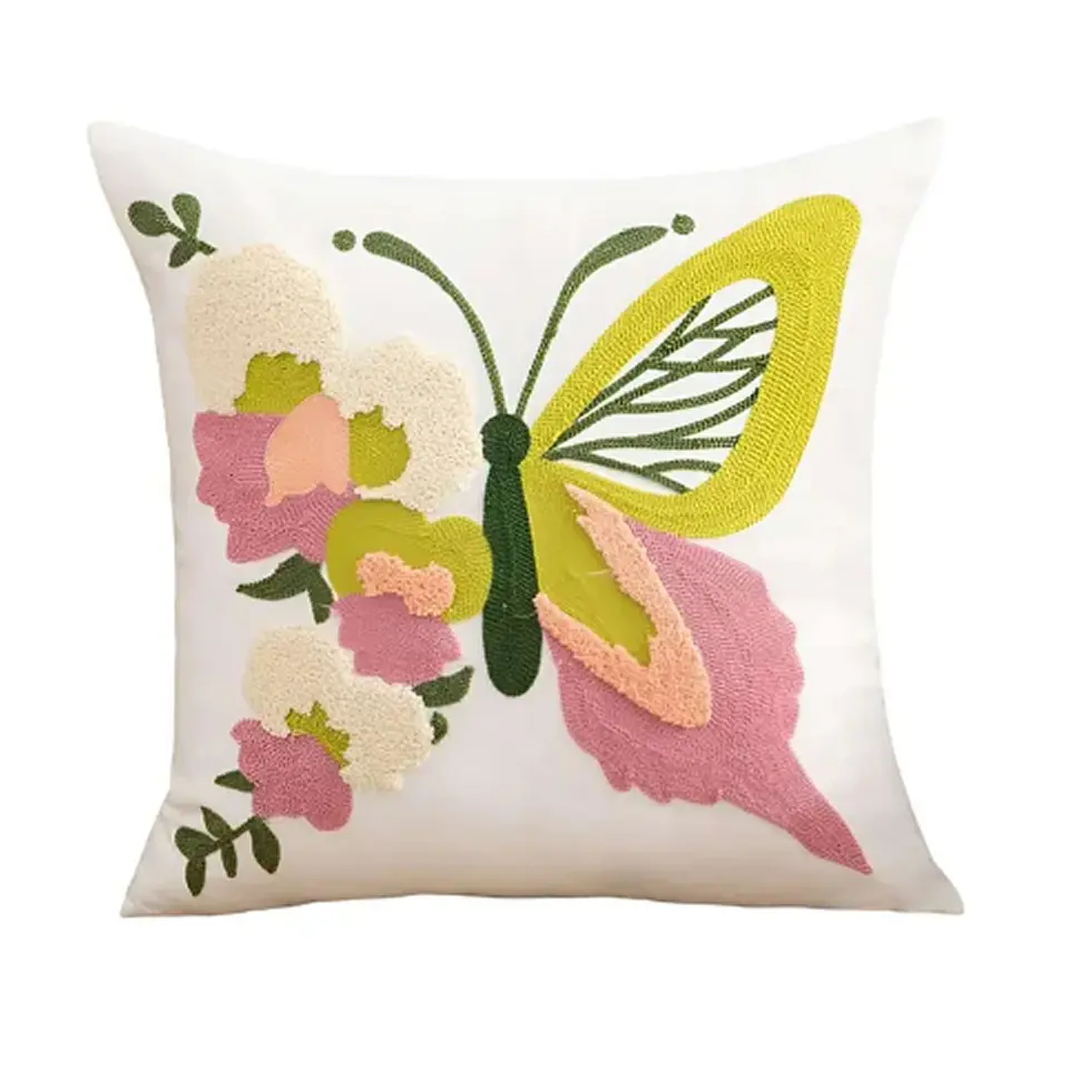 1 Funda Bordada - Mariposa Rosada 2