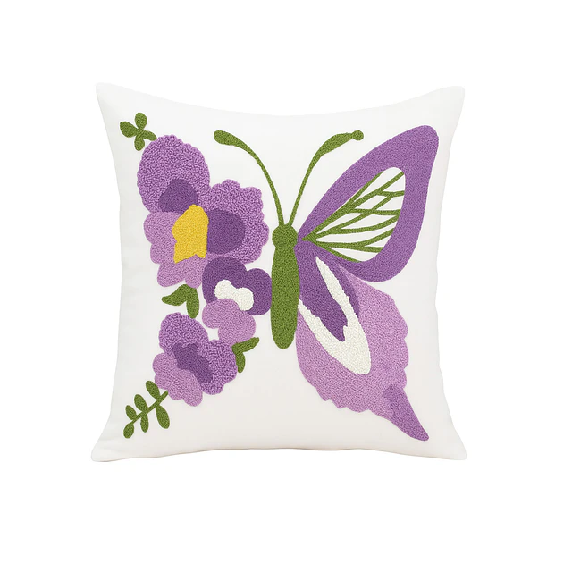 1 Funda Bordada -Mariposa Lila