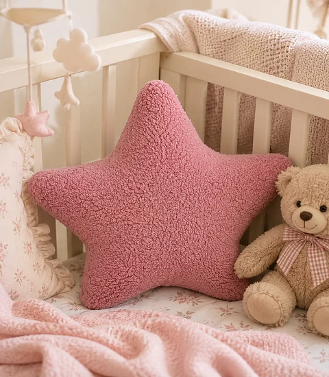 Cojín Infantil  Estrella Rosada