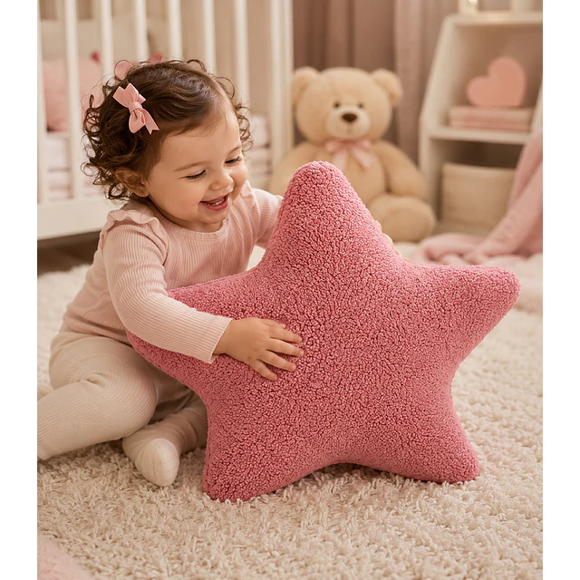 Cojín Infantil  Estrella Rosada