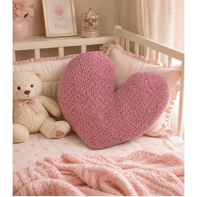 Cojín Infantil Corazón Rosado