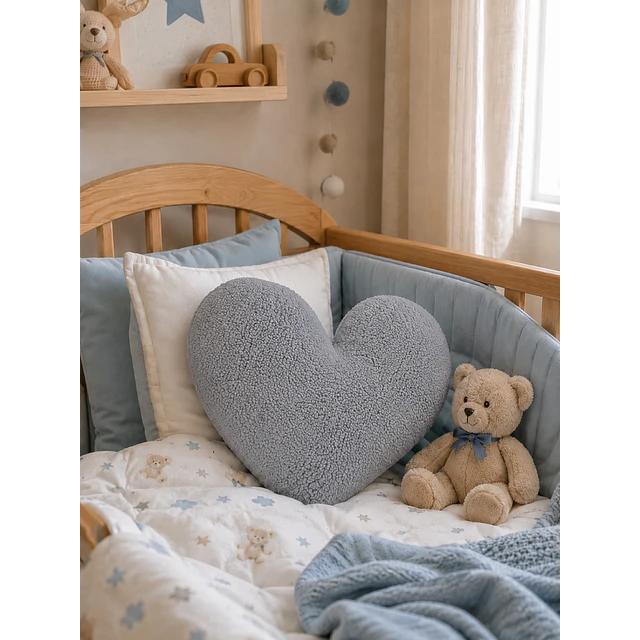 Cojín Infantil Corazón Gris