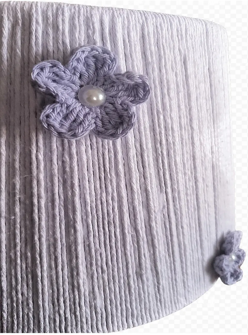Lampara Velador - Linea Crochet Blanca, Flor Lila 3